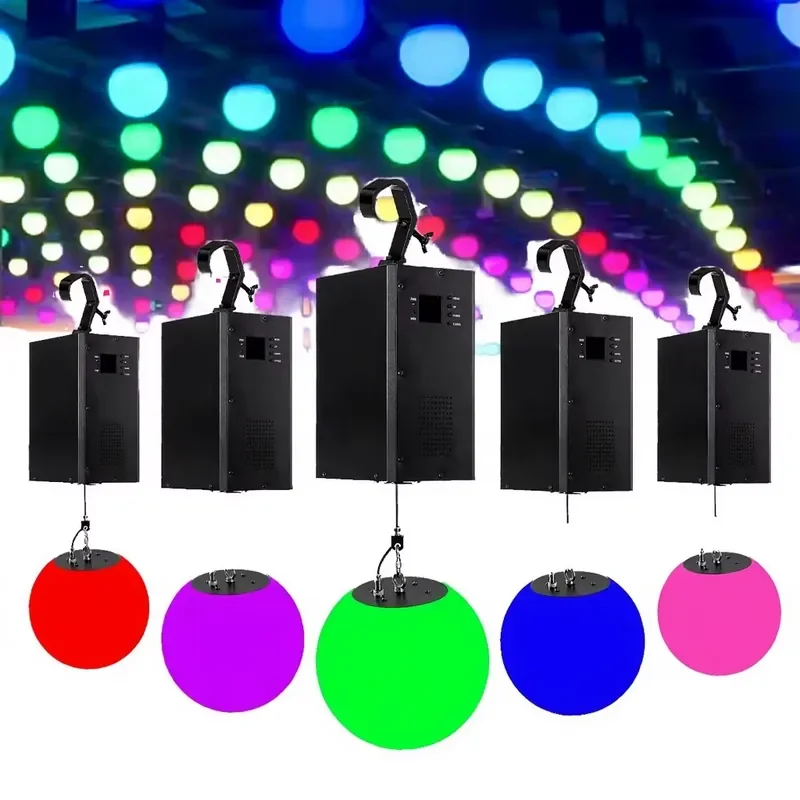 DMX Lifting 3D Ball Kinetic Light Stage Show LED Moving Light Metal Construction IP55 Protection CRI90 100W Remote Control