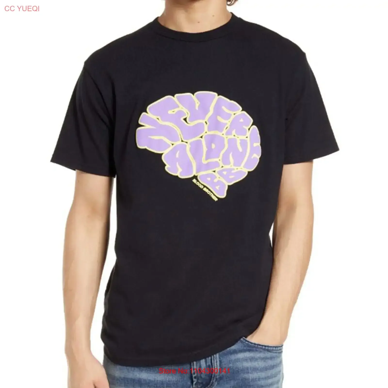 Blood Brother Mindset Brain T Shirt Size M vintage Washed Soft Unisex Top For Everyday Wear fashion homme Stretched Casual