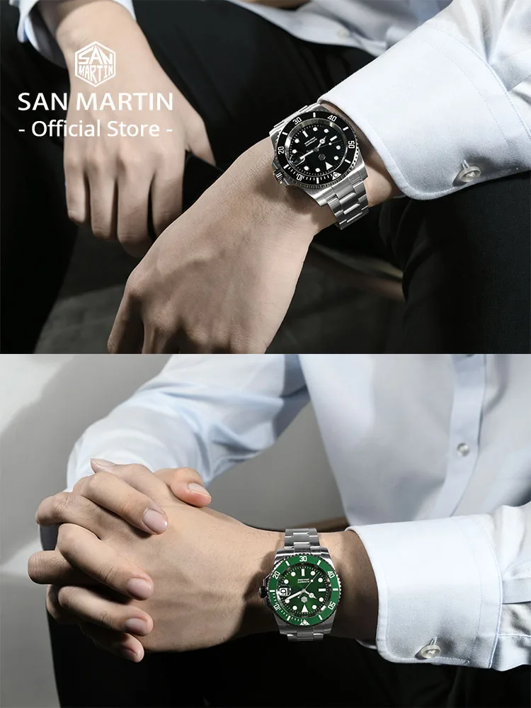San Martin New 40mm Water Ghost Diver Watch Men Luxury Business NH35 Automatic Mechanical Watch Sapphire Waterproof 200m SN0017