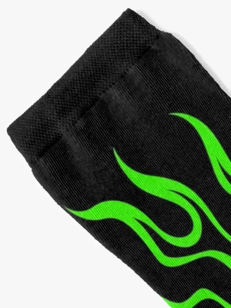 Green Flames Socks men cotton high quality Thermal man winter Crossfit Men's Socks Luxury Women's