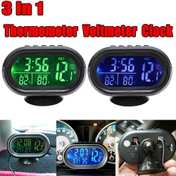 12V Car Thermometer 4 in 1 Time Date Dual Temperature LED Auto Digital Car Thermometer Monitor With Backlight Dropshipping