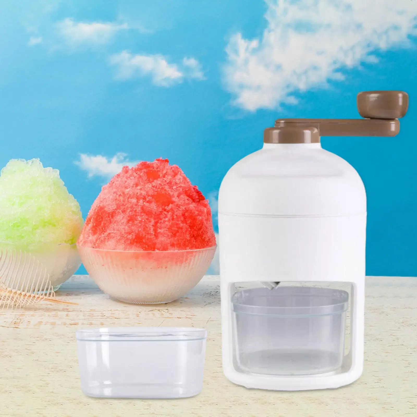 

Manual Rotary Ice Crusher Hand Shaved Ice Machine for Camping Bars Outdoor