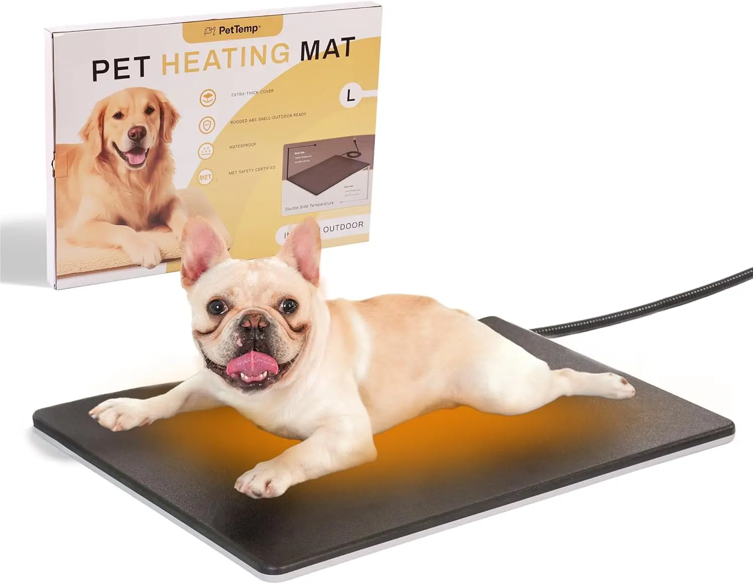 

Outdoor Heated Dog Pad for Medium Pets, Anti-Bite Waterproof Heating Mat, Durable Pet Warmer for Extreme Weather 20x16in 45W