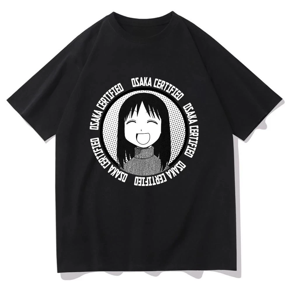250 جرام الوزن الثقيل القطن الخالص تي شيرت رجالي Harajuku Kawai تي شيرت عالية الجودة أنيمي Azumanga Daioh ريترو القطن تي شيرت تي شيرت علوي