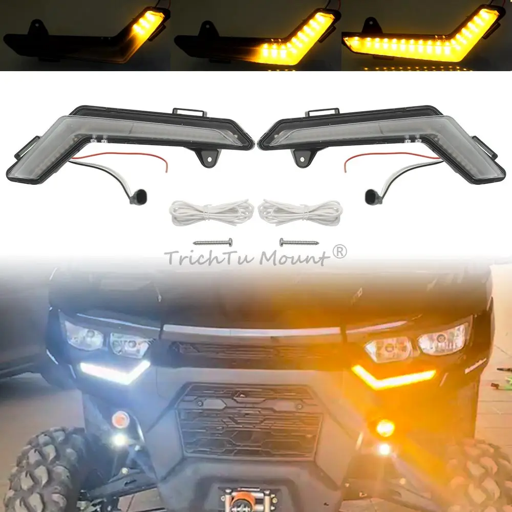 1 Pair LED Turn Signal Light Front Accent Lamps DRL for Can-Am Defender & Max, Commander & Max 2020-2025 Replace for #715006896