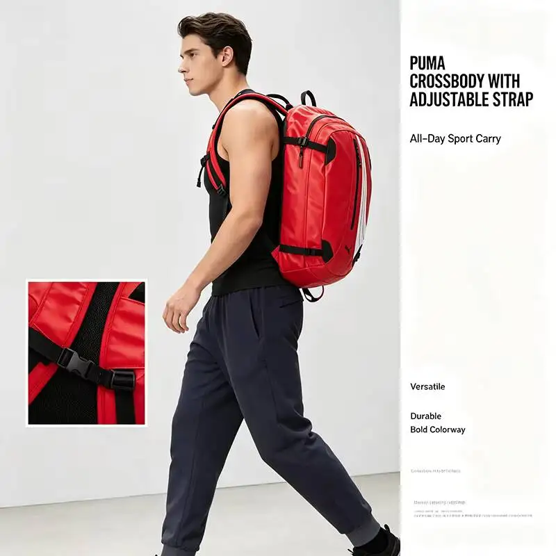 PUMA Mode Hot 22L Medium Backpack New Arrival Red Firm Protective Fabric Training Backpack Laptop School Backpack 092521-02,