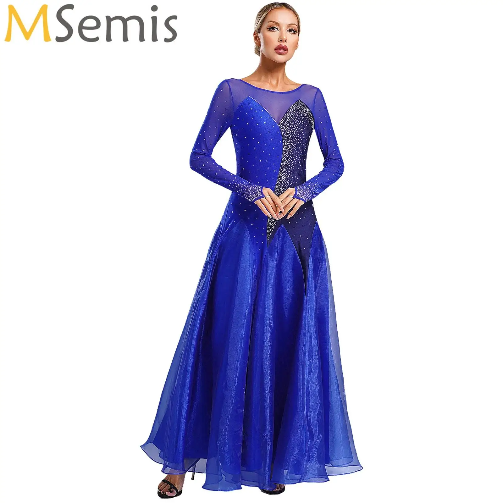 

Ballroom Dance Dress for Women Competition Standard Modern Dancing Clothes Long Sleeve Modern Waltz Tango Foxtrot Stage Costumes