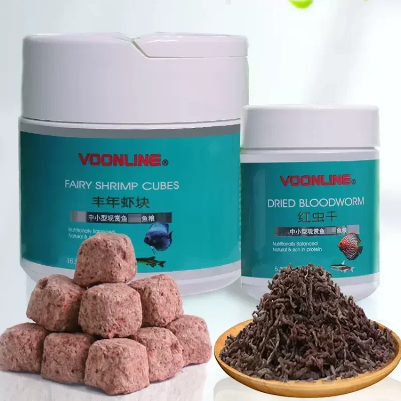 

Voonline тропические декоративные рыбы, замороженные сушеные красные черви, сушеные куски креветки