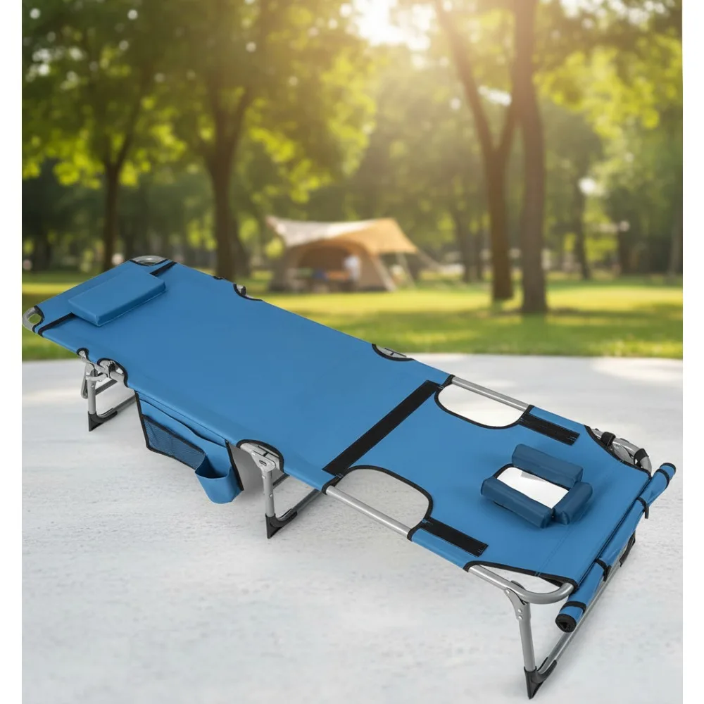 كرسي تسمير خارجي قابل للطي مع فتحات للوجه والذراع، صالة شاطئ قابلة للتعديل بـ 5 أوضاع لحمامات الشمس وحمام السباحة والحديقة #1