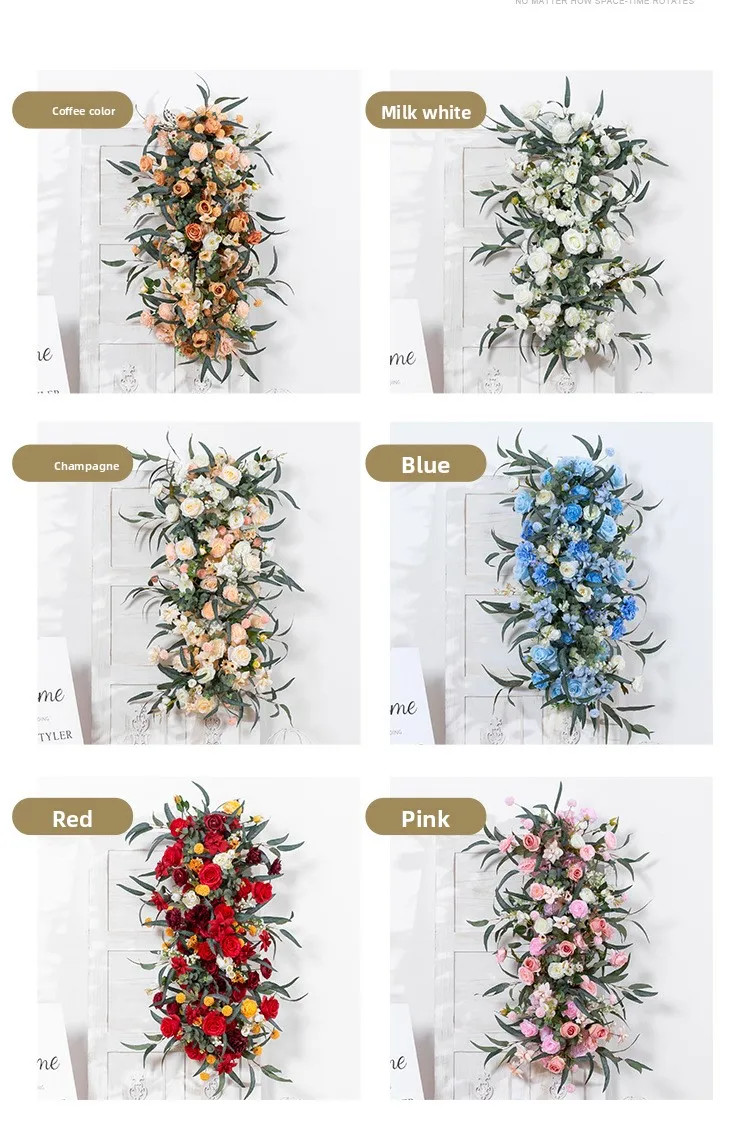 50-200CM Großhandel Künstliche Seidenblumenreihe für Hochzeits-Hintergrund, Bogen, Bühne, Hängende Blumenläufer, Kommerzielle Schaufenster-Dekoration – Detail 4