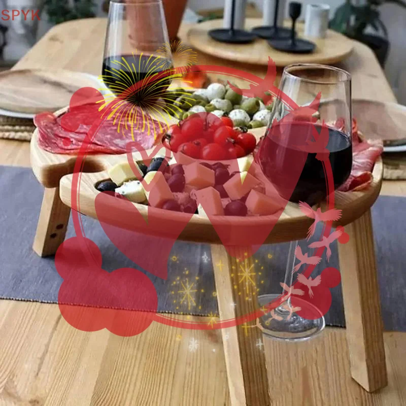 

Высококачественный деревянный складной стол для пикника, портативный стул, поднос для закусок, подставка для вина, контейнер для хранения на кухне