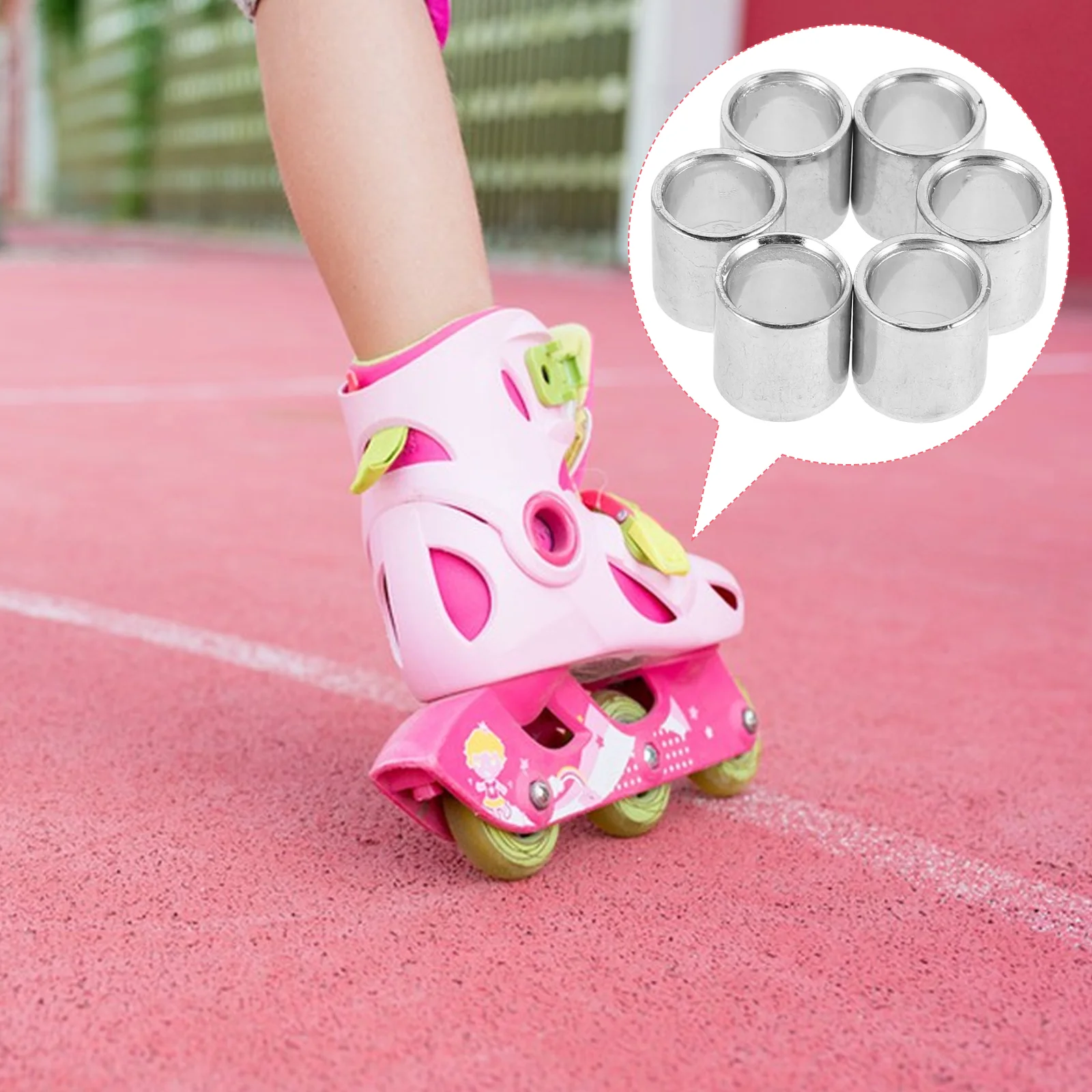 50 Pcs Roller Skates Accessories High Durability Galvanized Iron Wheel Bearings Universal Inline Skate Tools Silver Scooter