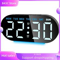B14C Alarm Clock Digital Radio-Controlled Clock With LED Display, Night Light, Snooze Function, Table Clock Design
