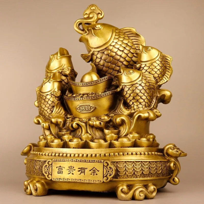 Fish Treasure Bowl, Wealth and Abundance, Wholesale of Copper Craft Ornaments