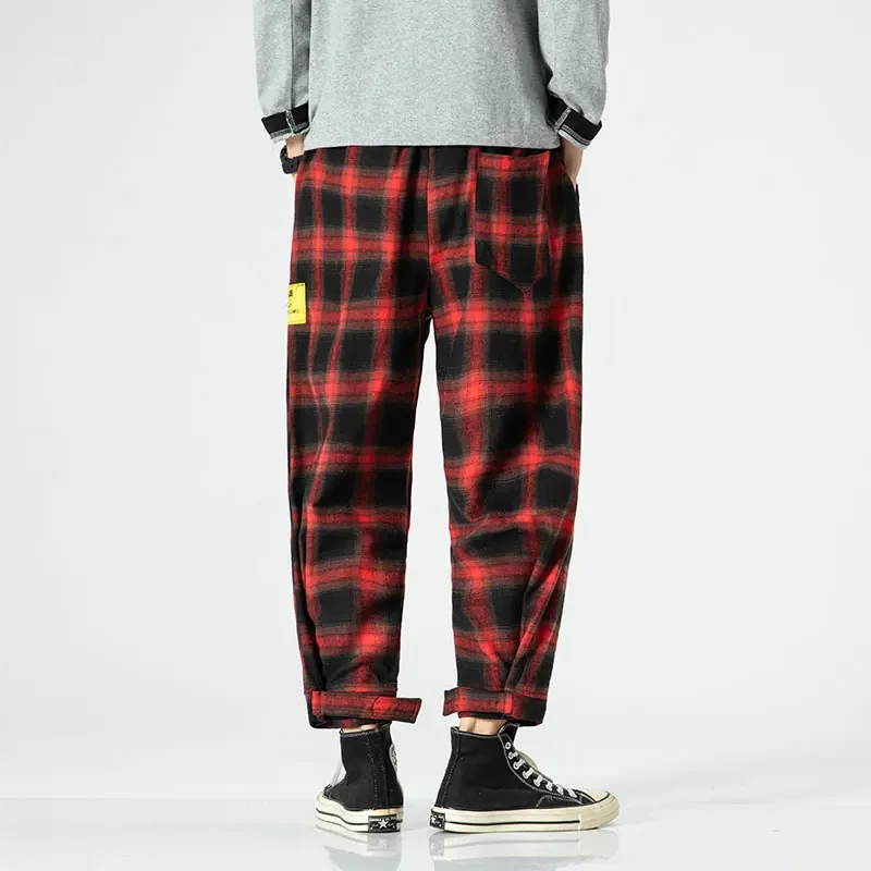 New Men's Woman‘s Joggers Plaid Pants Black Fashion Men 2023 Jogging Sweatpants Casual Streetwear Loose Trouser S-5XL