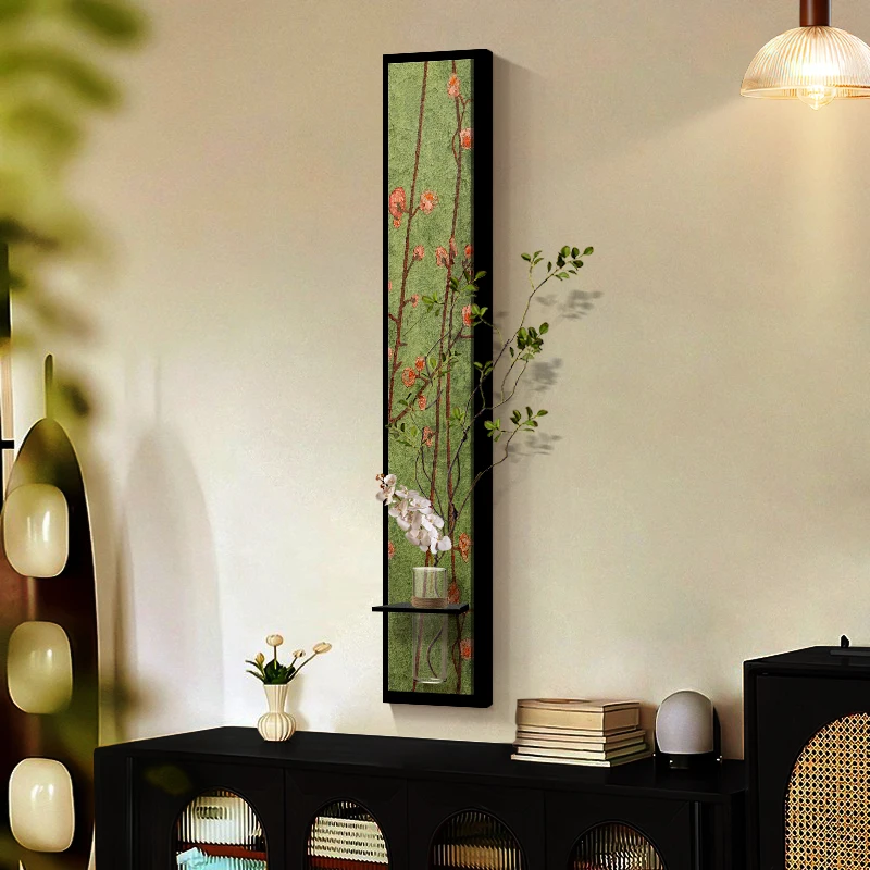 

Medieval style hydroponic green plants entering the home, decorative paintings in the entrance cabinet, French retro butterfly