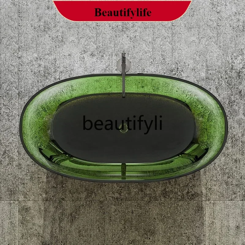 

F56 Pure acrylic transparent bathtub household color crystal resin hotel independent artificial stone bathtub