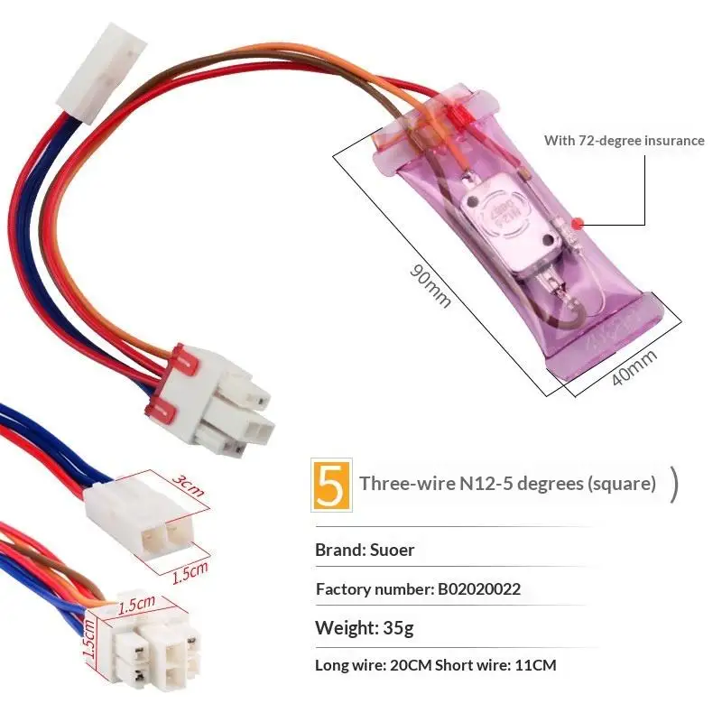 Refrigerator Bimetal Defrost Thermostat AC250V 10A N12-5 Reliable Temperature Control for Appliance Cooling view 6