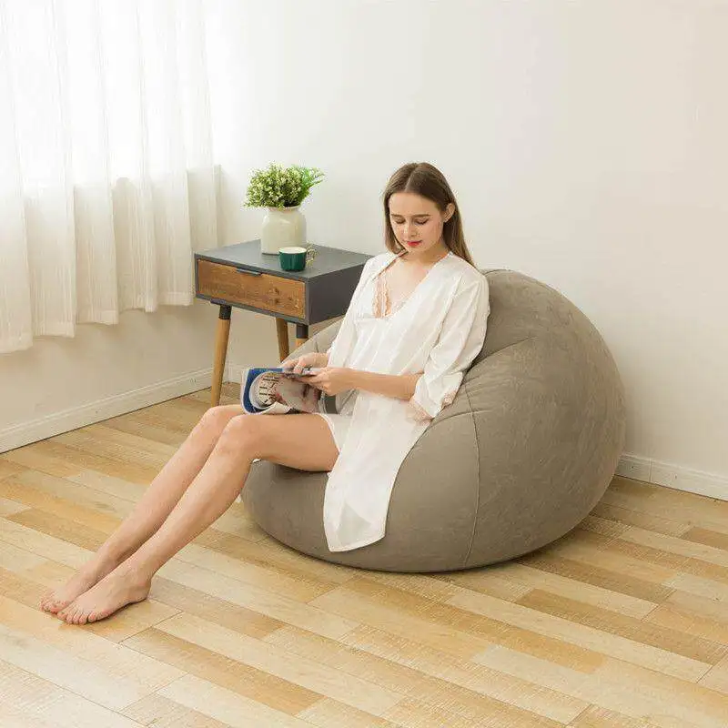 

New Round PVC Inflatable Plush Sofa Lazy People Foldable Inflatable Storage Features Outdoor Furniture Opblaasbaar ZYCQSF