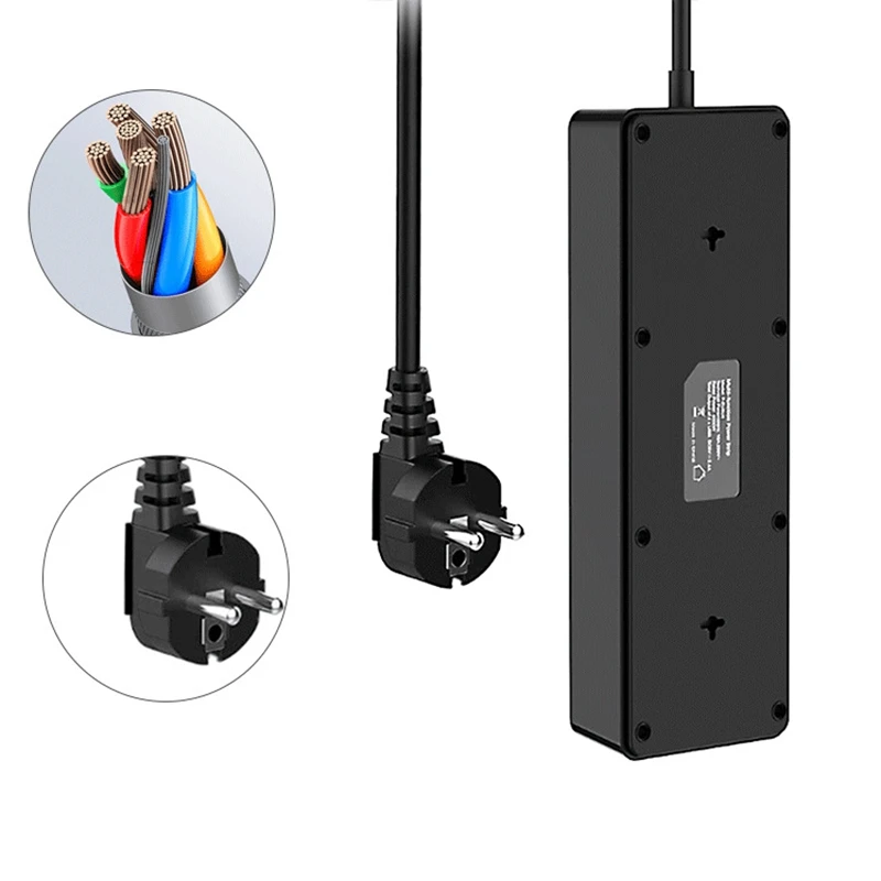 Power Strip Electrical Socket 4 USB Charger Adapter 8 Outlet Surge Protection Switch Home Outlet EU Plug