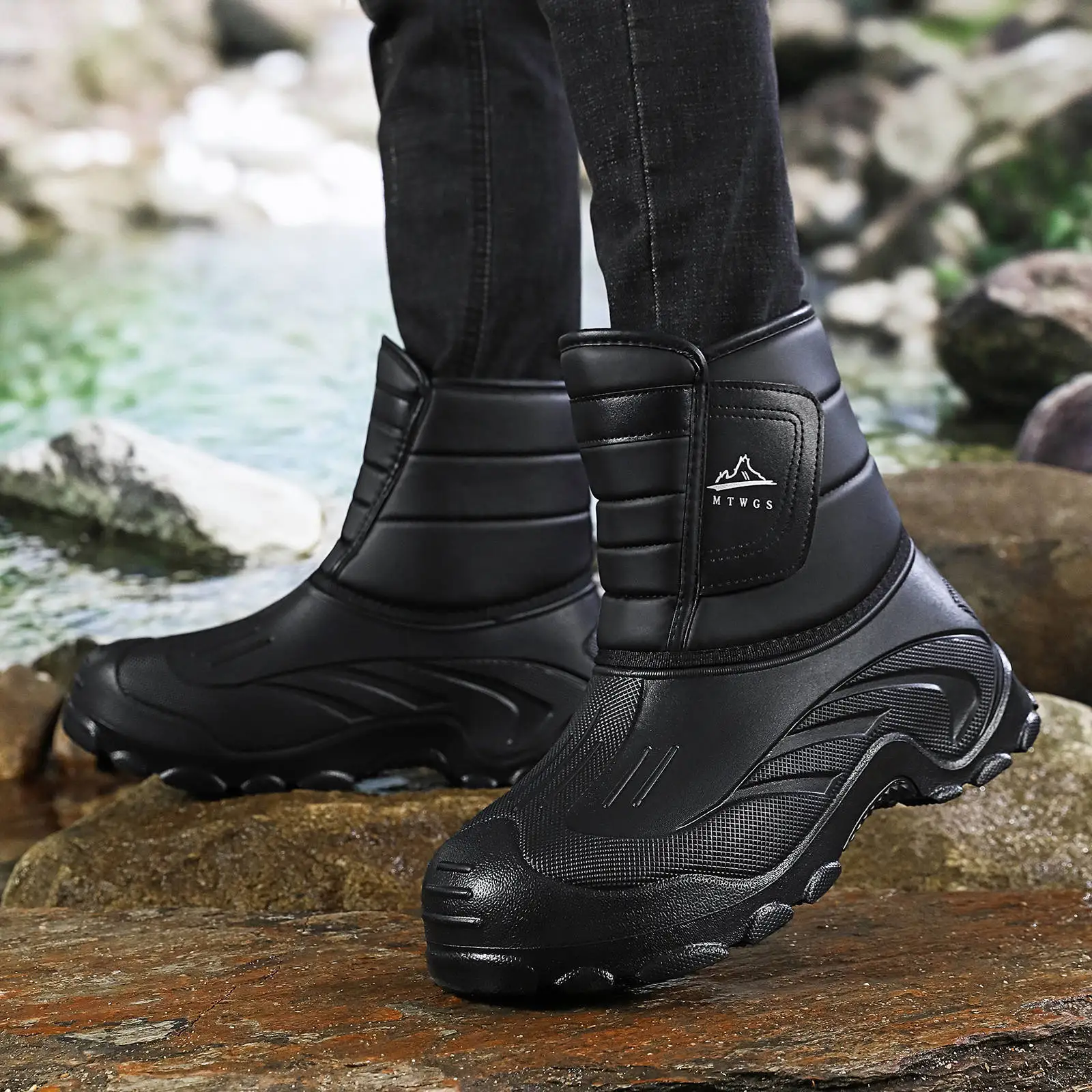 Winter Wasserdichte Schneestiefel 2026 Dicke Samt-Innenfutter Outdoor Casual Rutschfeste Baumwollstiefel – Detail 7