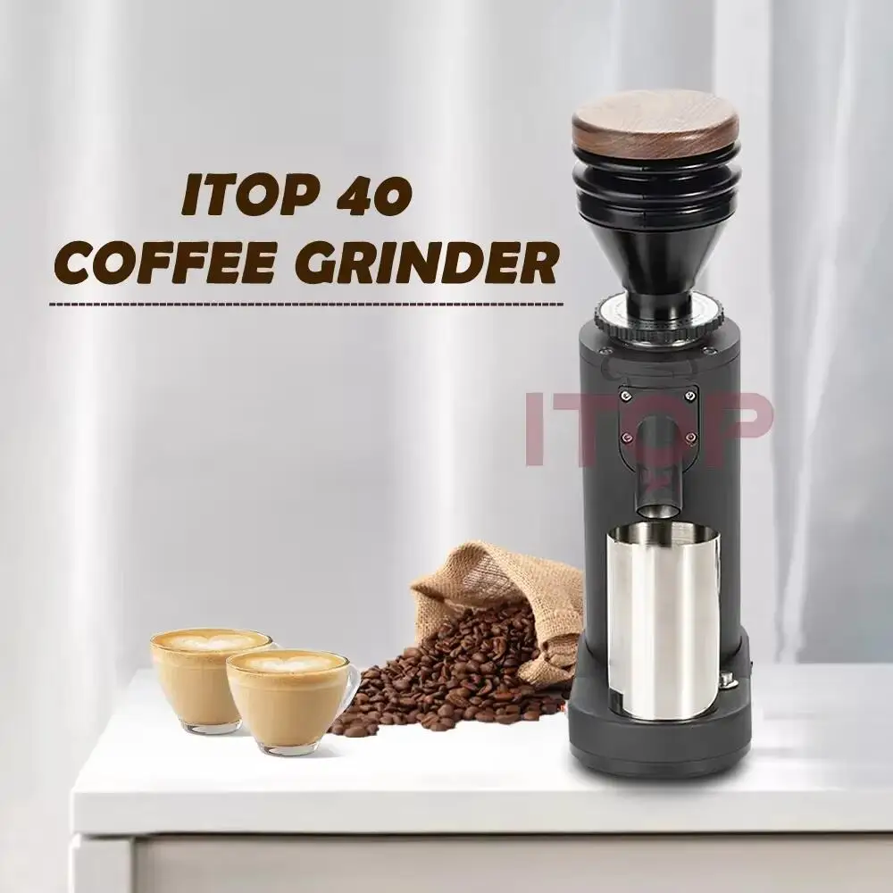 ITOP Electric Coffee Grinder 40MM Titanium Burr Metal Bean Hopper 75g Elegant Samll Coffee Grinder Machine New Arrival 2022