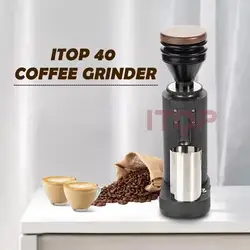 ITOP-molinillo de café eléctrico, 40MM, rebaba de titanio, tolva de Metal para granos, 75g, elegante, pequeño, molinillo de café, novedad de 2022