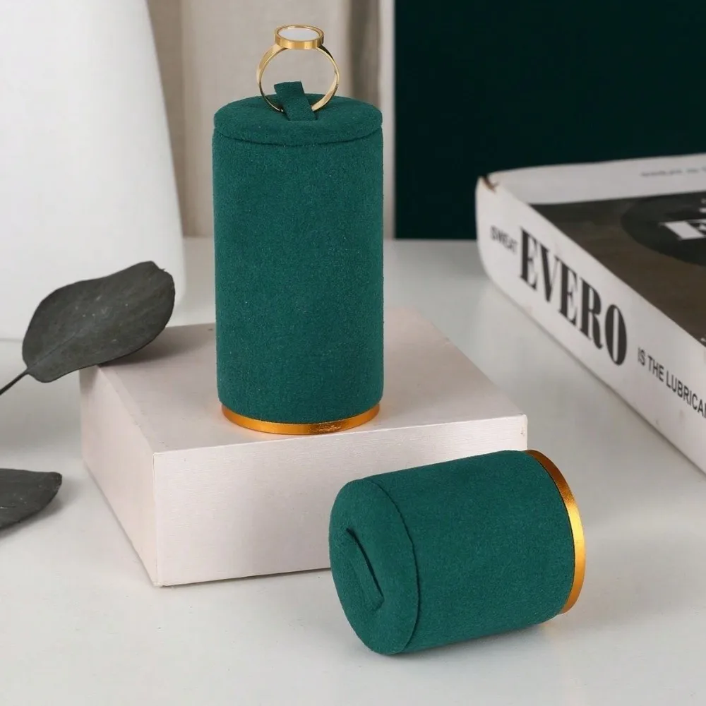 

Новая подставка для колец из ультратонкого волокна с высоким и низким металлическим основанием, настольная витрина для ювелирных изделий, органайзер для украшений