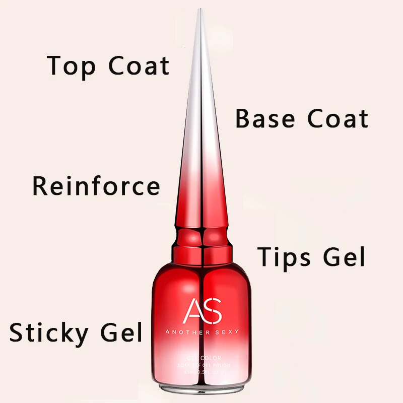 Als 15Ml 5 In 1 Nagellijm Gel Voor Acryl Nagels Weken Van Basisgel Top Coat Uv Extensie Nagel Gel Valse Nagel Tips Gel