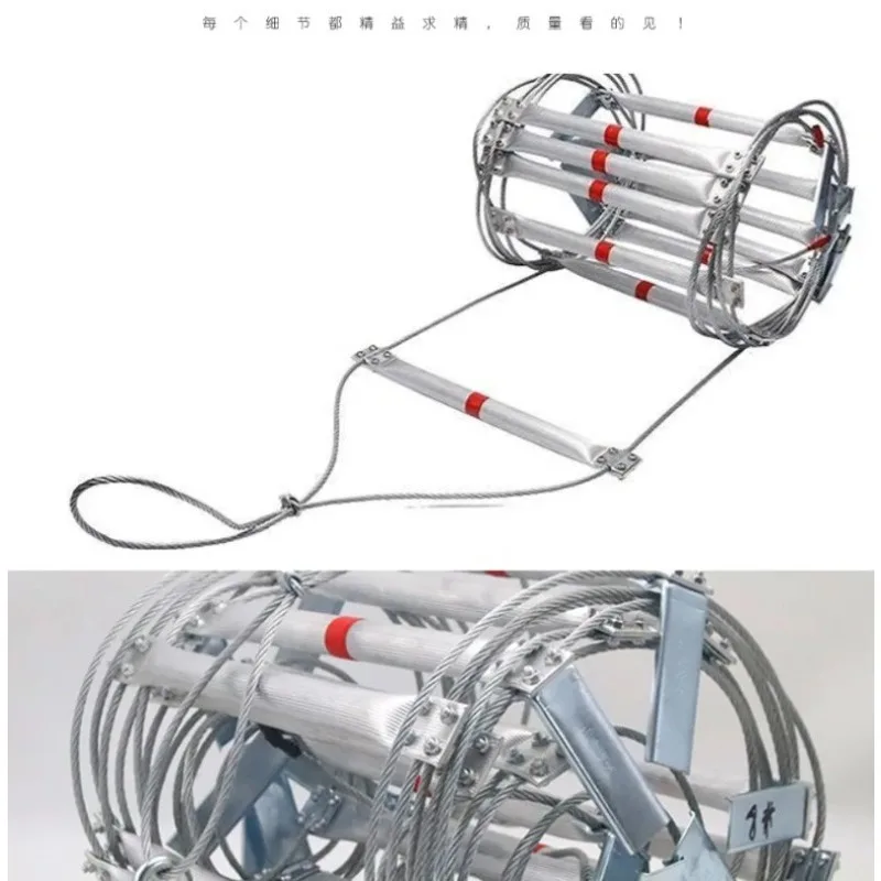 8m Steel Wire Rope  Ladder Fire Escape Rope Ladder Household Fire Prevention High-Altitude Rescue Engineering Climbing Ladder