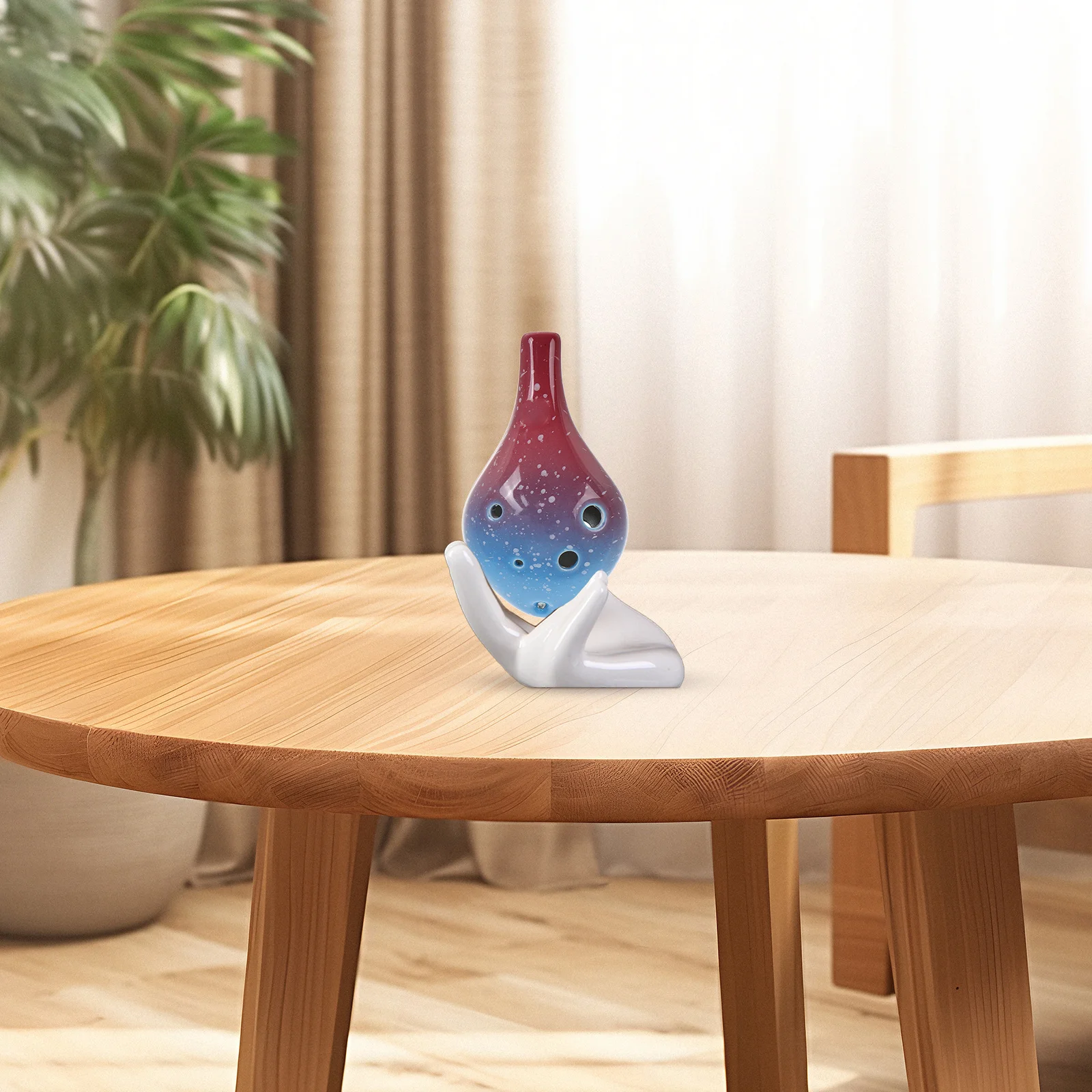 

Small 6-Hole Ocarina in Ceramic Wind Instrument for Learning Portable Retro Flute Beginner Practice Classical Music Adult