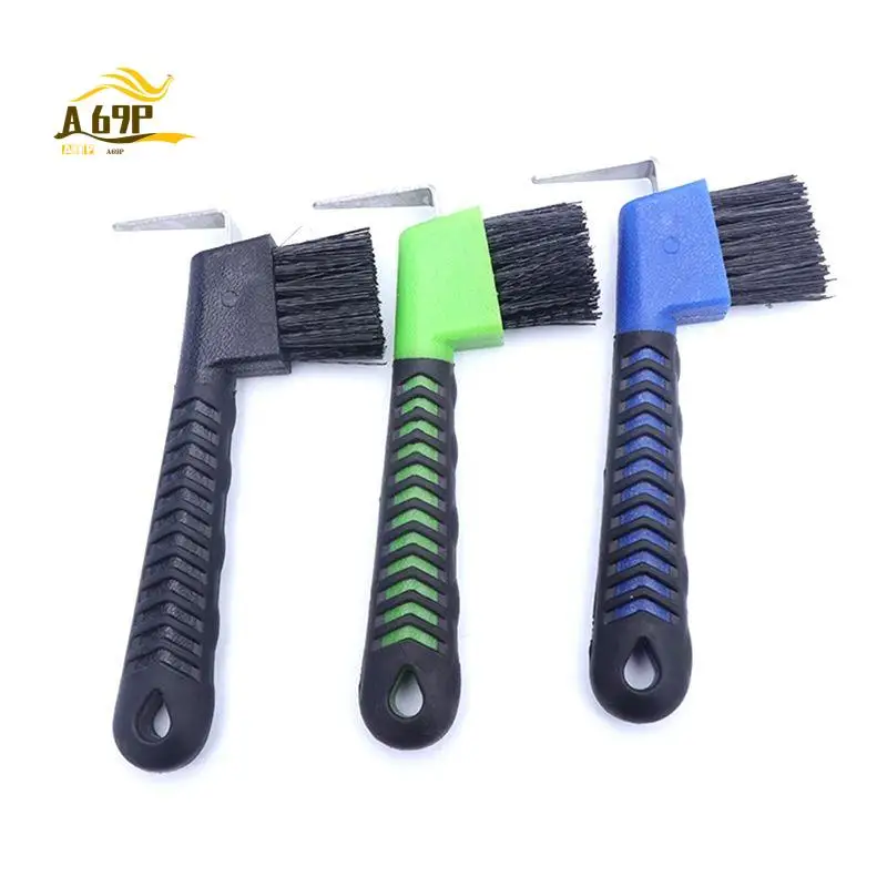 

A69P-Sturdy Horse Hoof Pick Brush With Soft Handle Portable Hoofpick 3PCS