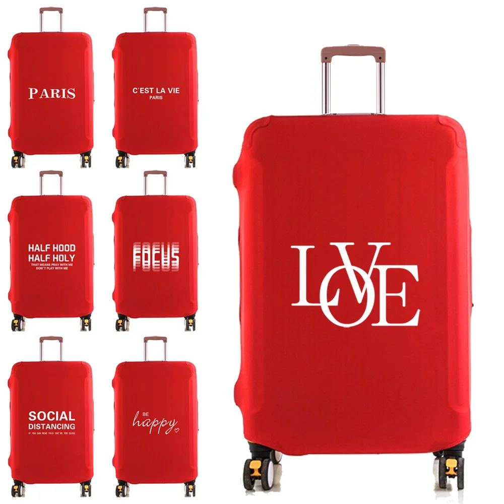 

Luggage Cover Protector Elastic Dustroof Fashion Suitcase Dust Cover 18-28 Inch Trolley Baggage Text Print Travel Accessories