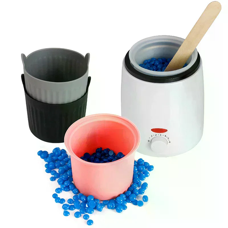 Hair Wax Warmer Heat-resisting Replacement Silicone Bowls Removal With Stirring Stick Non-stick Pan Beauty