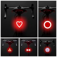 Multi Lighting Modes Bicycle Taillight USB Rechargeable Heart Shape Design Rear Lights Bike Accessories Waterproof