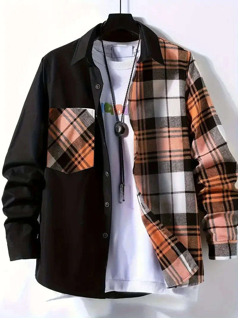 2025 Spring and Autumn Men's Casual Shirt New Comfortable, High Quality, Fashionable, Trendy, Collar Loose Long Sleeve