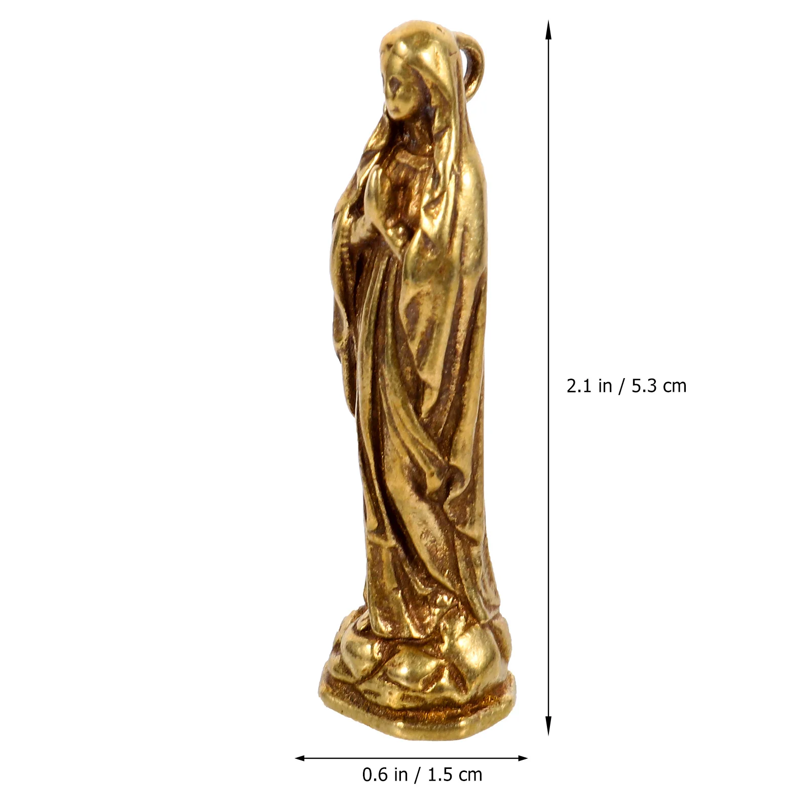 

Virgin Statue Keychain Miniature Pendant Charms Accessories Durable Shape Ideal for Keys Bags Wallet Gifts