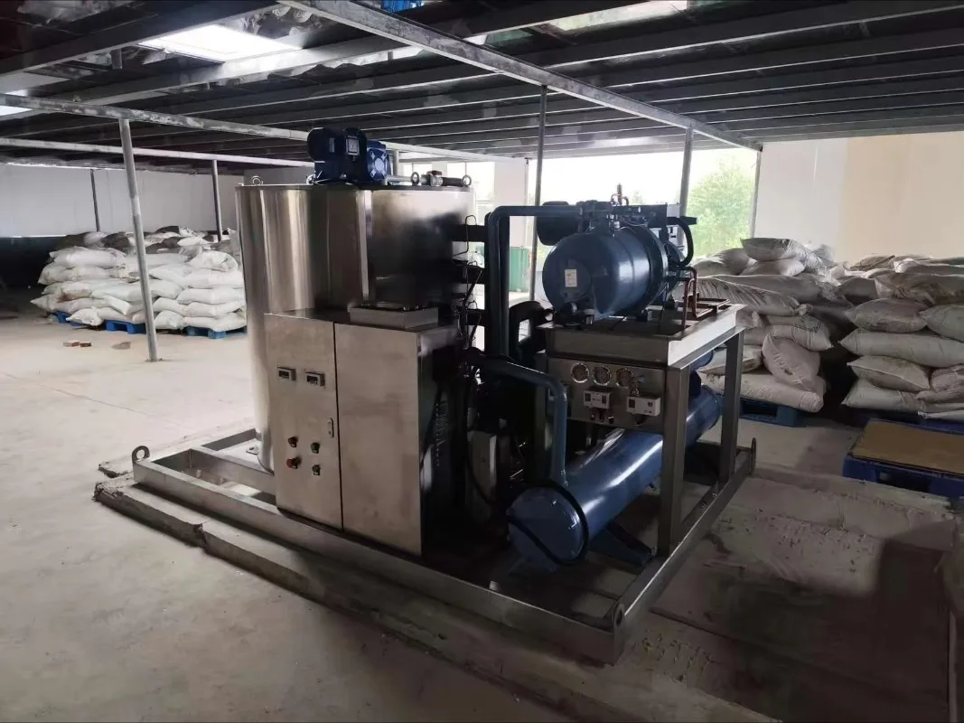 Industrial Flake Ice Machine 5000kg Day Water Cooling 380V for Seafood Concrete Cooling Plant Custom