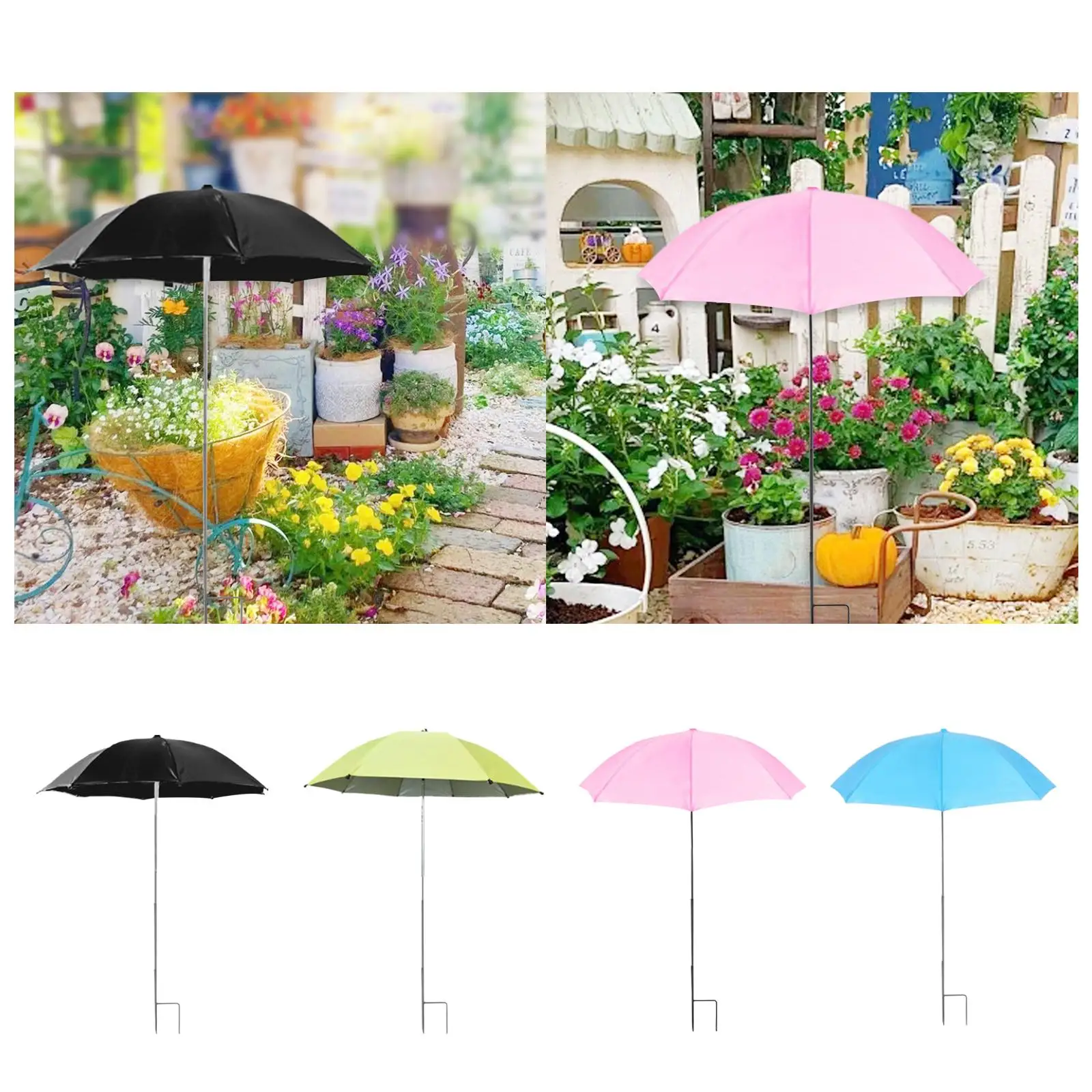 Plant Umbrella for Outdoor Plants Multifunctional Decorative Plant Shade Cover with Metal Stake Easy Setup for Lawn Backyard
