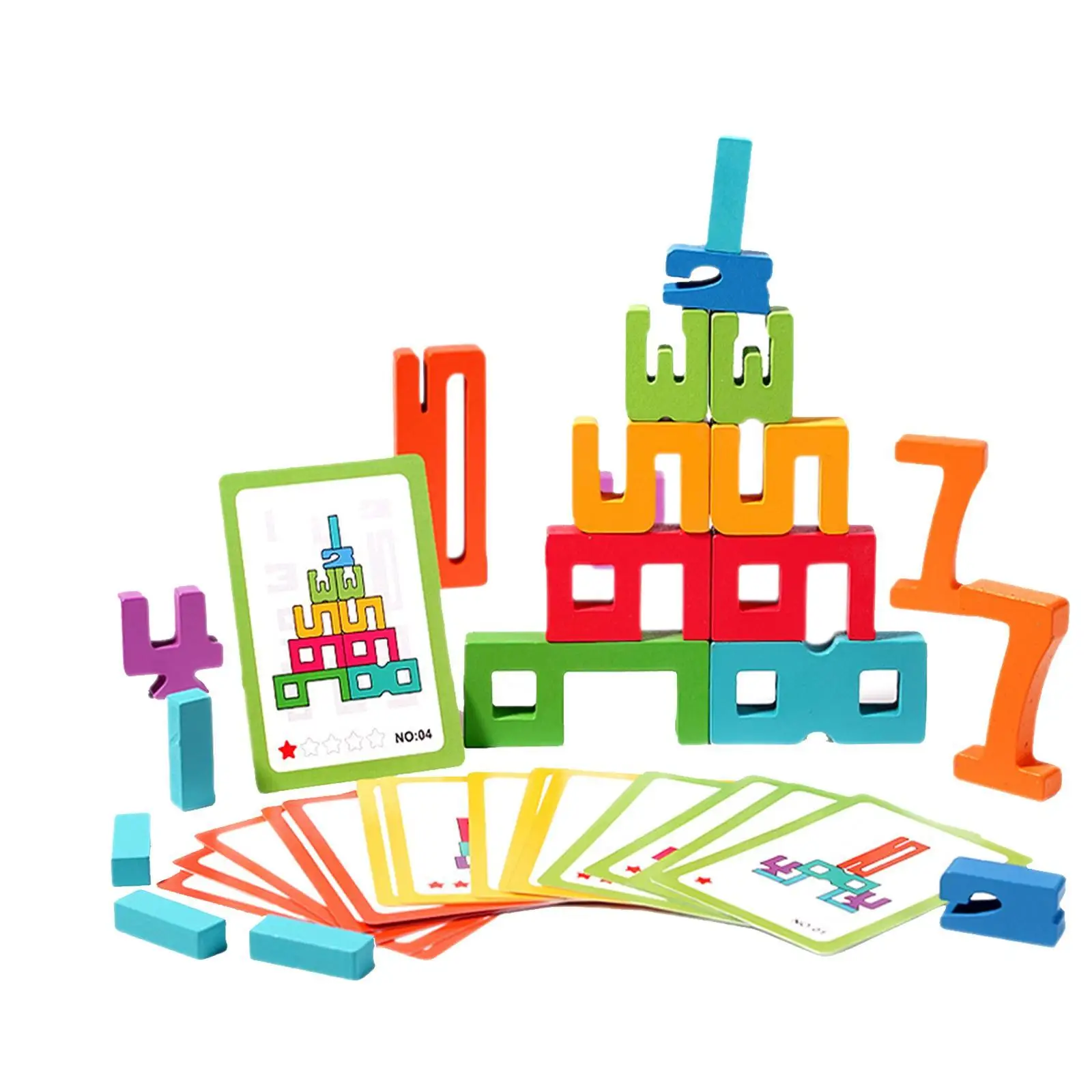 Wooden Number Puzzle Block Toys Set Preschool Game for Children Kindergarten