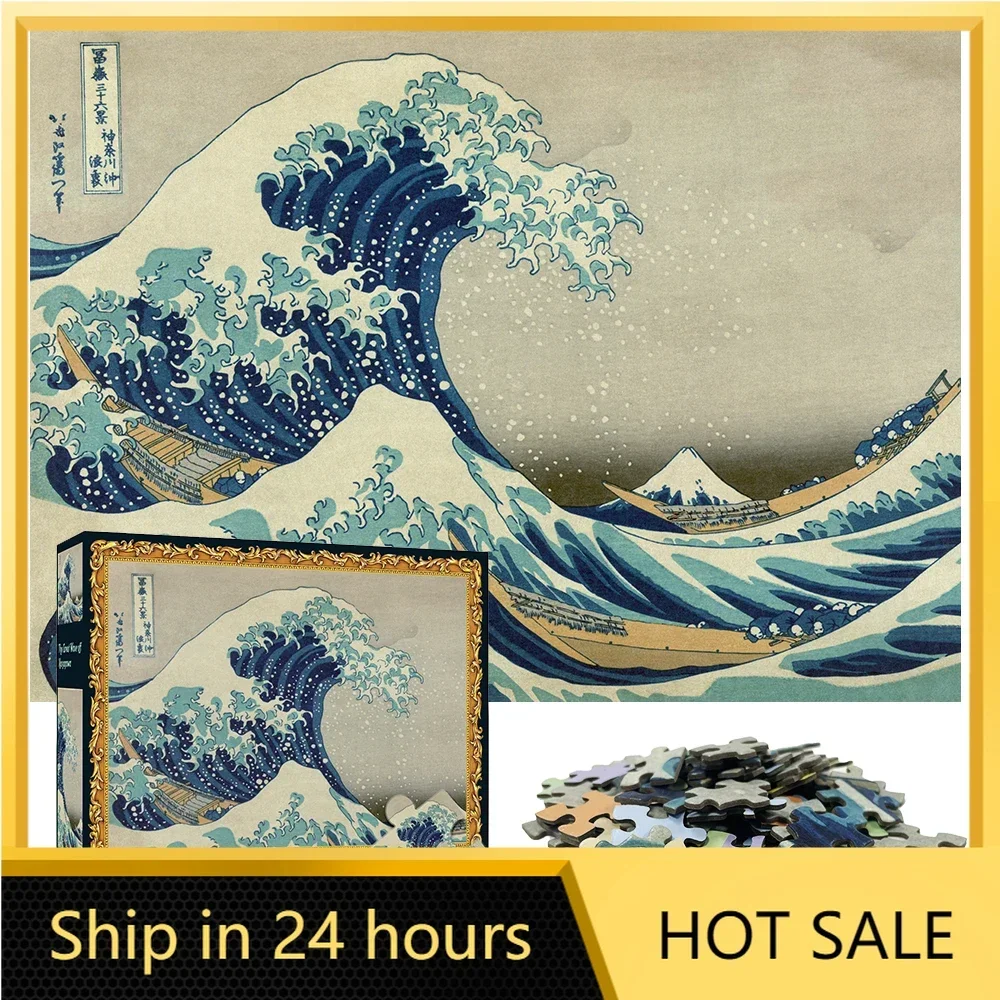 

MaxRenard Adults 1000 Piece Puzzles the Great Wave off Kanagawa Famous Painting Series 50*70cm Difficult Jigsaw Art Puzzles