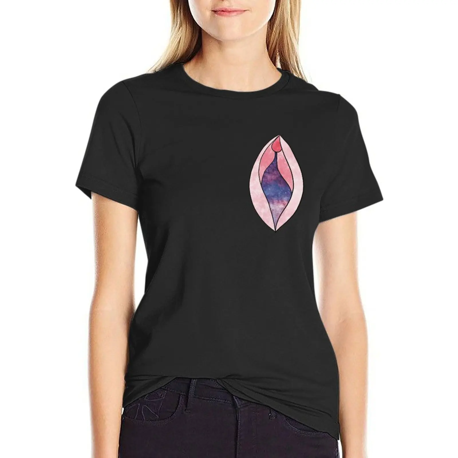 galaxy vulva T-Shirt summer tops graphics Woman fashion