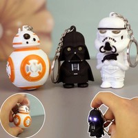 Hasbro Star Wars Darth Vader Mini Torch Keychain Portable Small Light Led Flashlight Car Key Chain Pendant Key Ring Flashlights