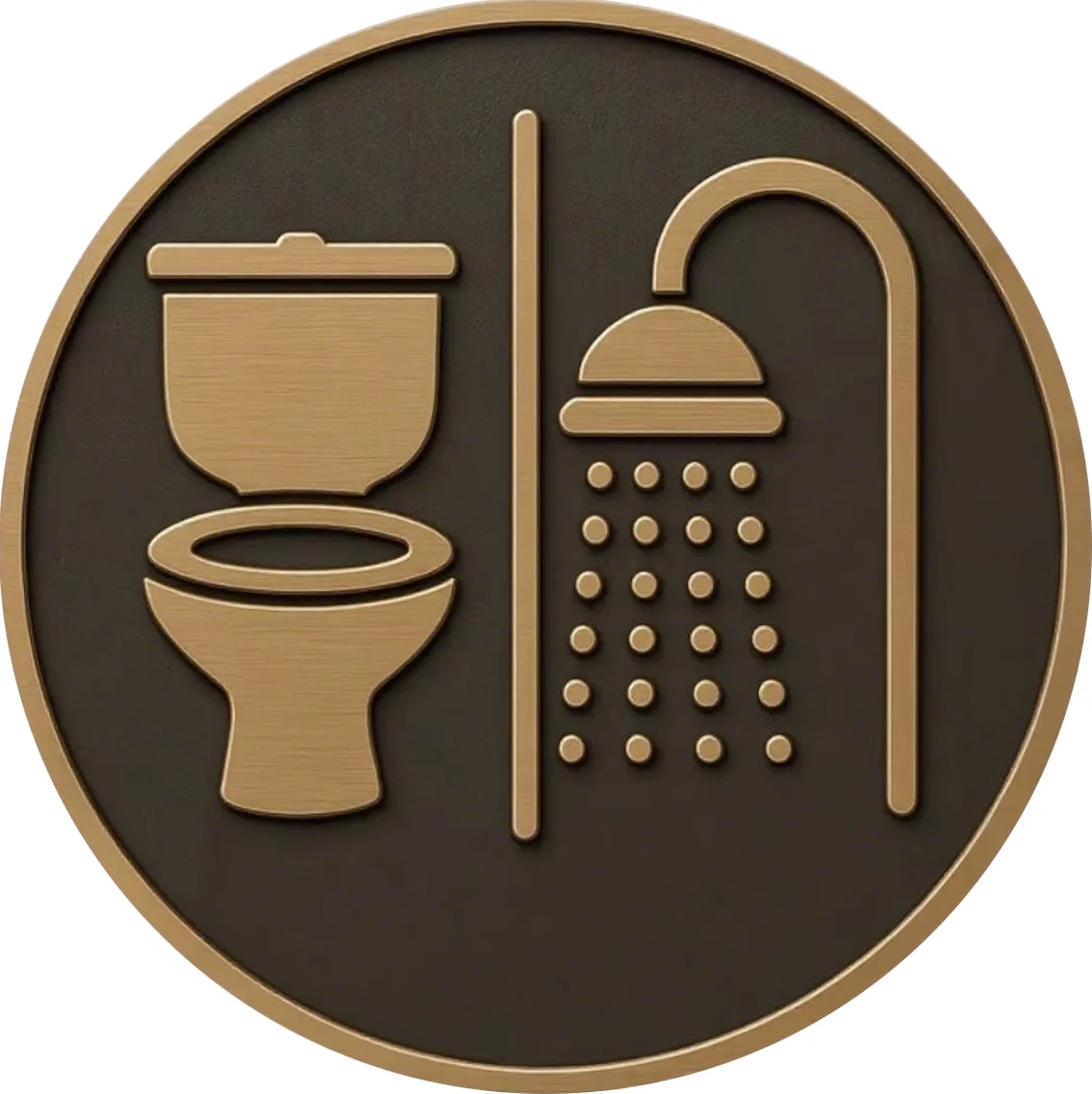 Retro Round Metal Toilet Sign Vintage Relief Figure Art Wall Plaque Home Bathroom Restroom Wall Decor