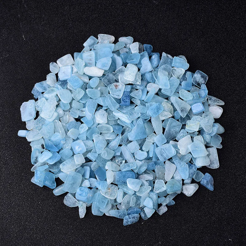 4 Size 50g Natural Blue Aquamarine Quartz Gravel Crystal Stone Rock Chips Specimen Natural Quartz Crystals Home Decor