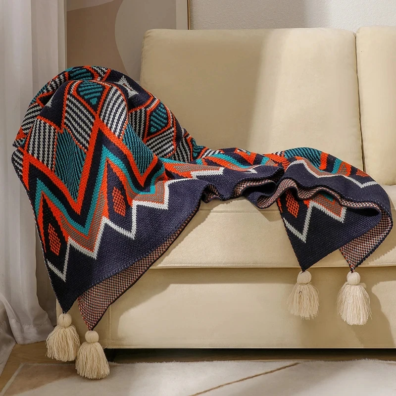 Bohemian Knitted Throw Thread BlanketDeken Cobertor Plaid Bed Decoration Sofa Towel Bed Cover Vintage Tapestry Bedspread Kids