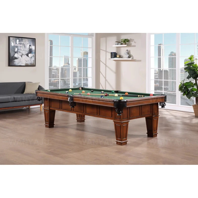 Indoor Standard Adult Victorian Country Style Slate Top Billiard Table 8ft 9ft Classic Antique Carving Solid Wood Pool Table