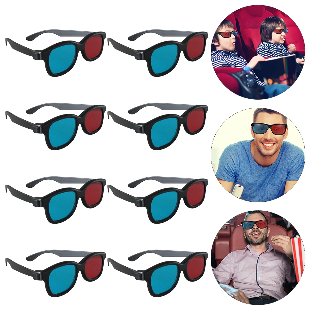 

20Pcs 3D Glasses Plastic Lightweight Portable Red Blue Lens Black Frame Movie Cinema Glasses for Video Experience