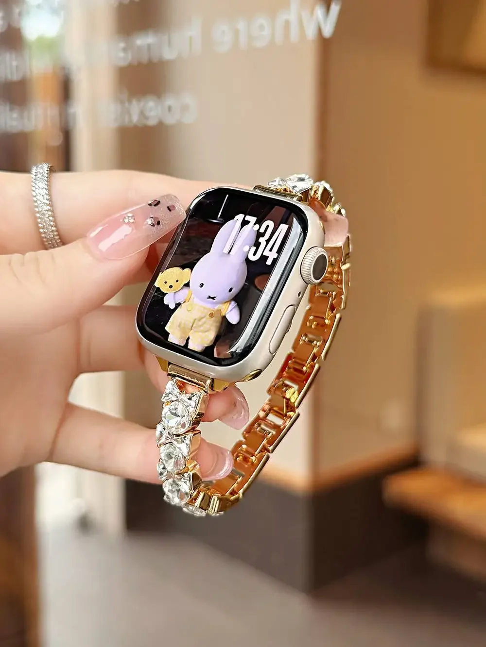 Bracciale in metallo bling per cinturino Apple Watch link donna Serie 8/7/6/10/9 40mm 41mm 44mm 45mm 46mm cinturino