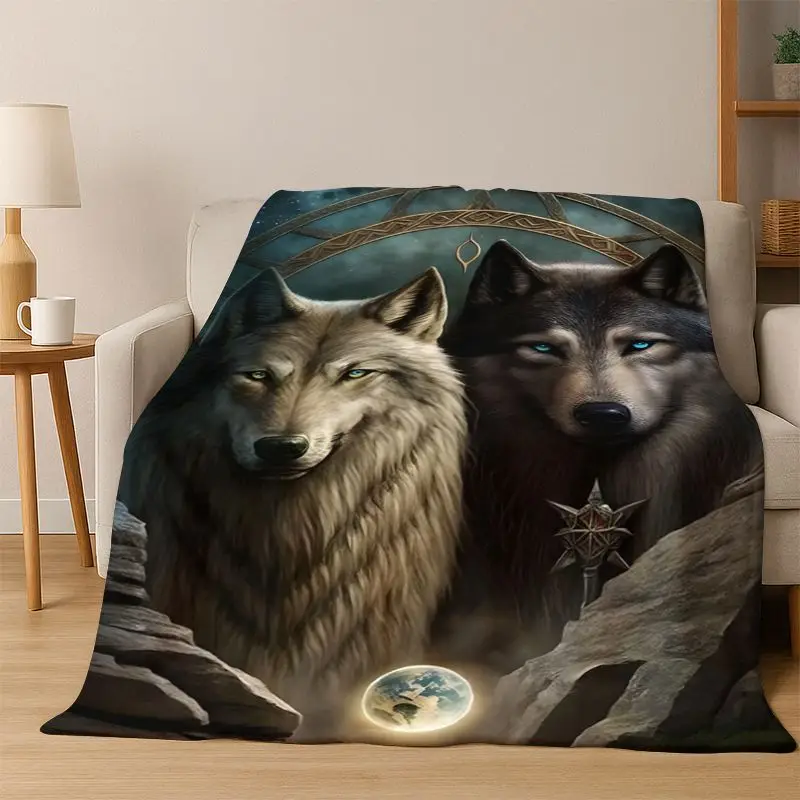 Viking WarriorSymbol Valknut Nordic Valhalla Flannel Blanket Soft Warm Throw Blanket for Bedroom Living Room Bed Travel Camping